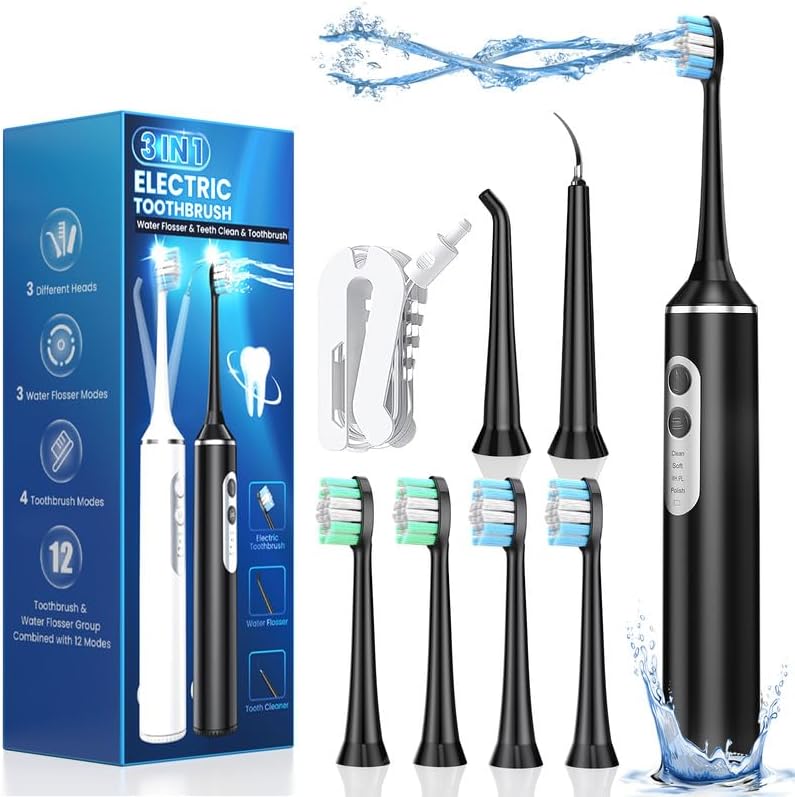 Portable Electric Toothbrush with Water Flosser
