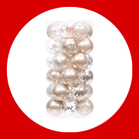 Sea Team 60mm/2.36” Shatterproof Clear Plastic Christmas Ball