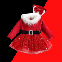 Toddler Baby Girl Santa Claus Christmas Dress: