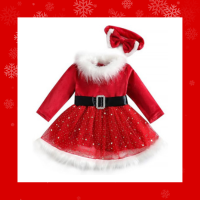Toddler Baby Girl Santa Claus Christmas Dress