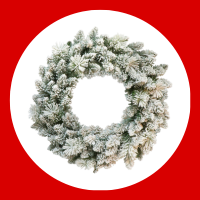 24" Artificial Flocked Spruce Wreath