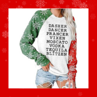 Womens Reindeer Alcohol Christmas Sweatshirt