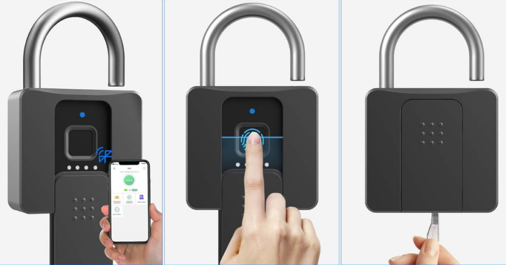 Anweller Fingerprint Padlock with Key Backup 