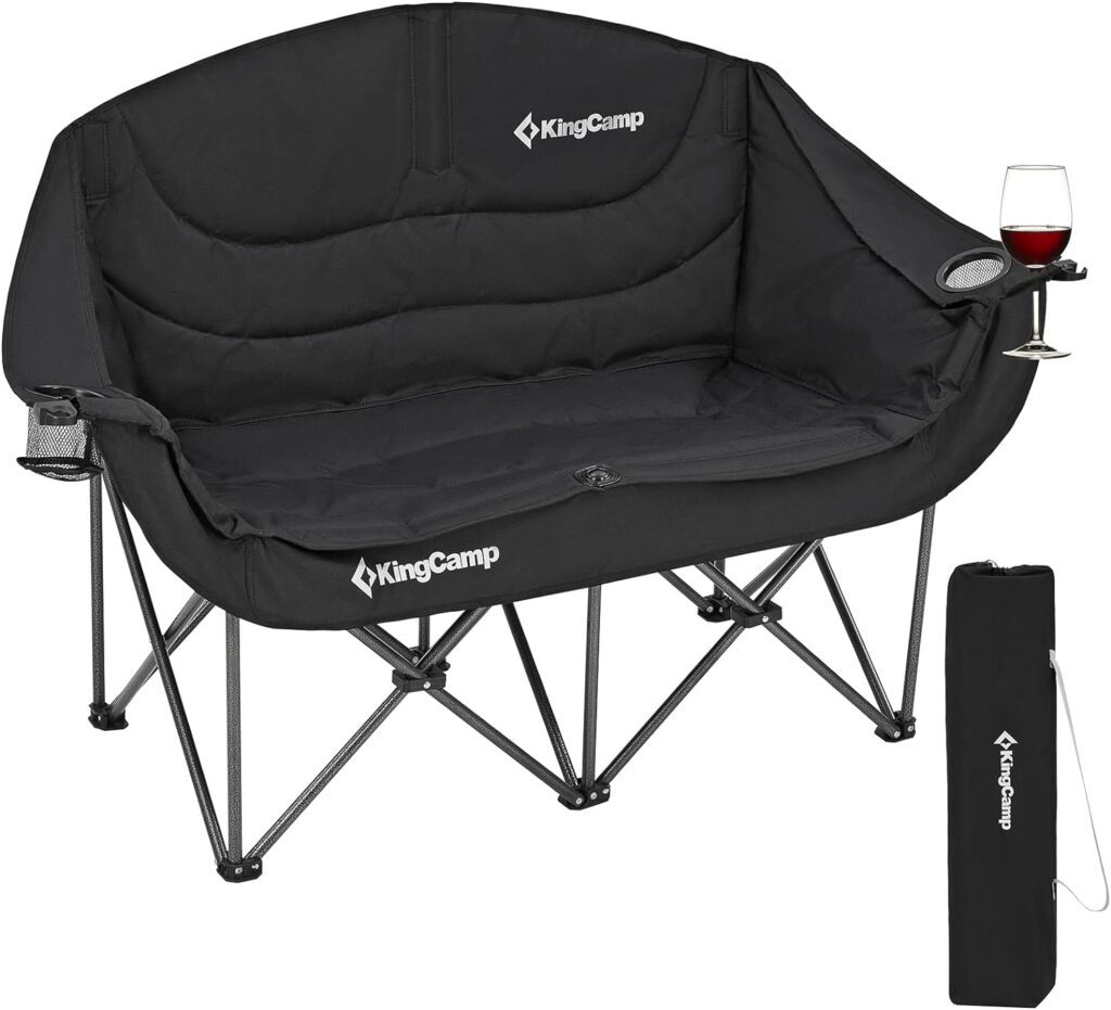 KingCamp Double Camping Chair Loveseat Heavy Duty for Adults