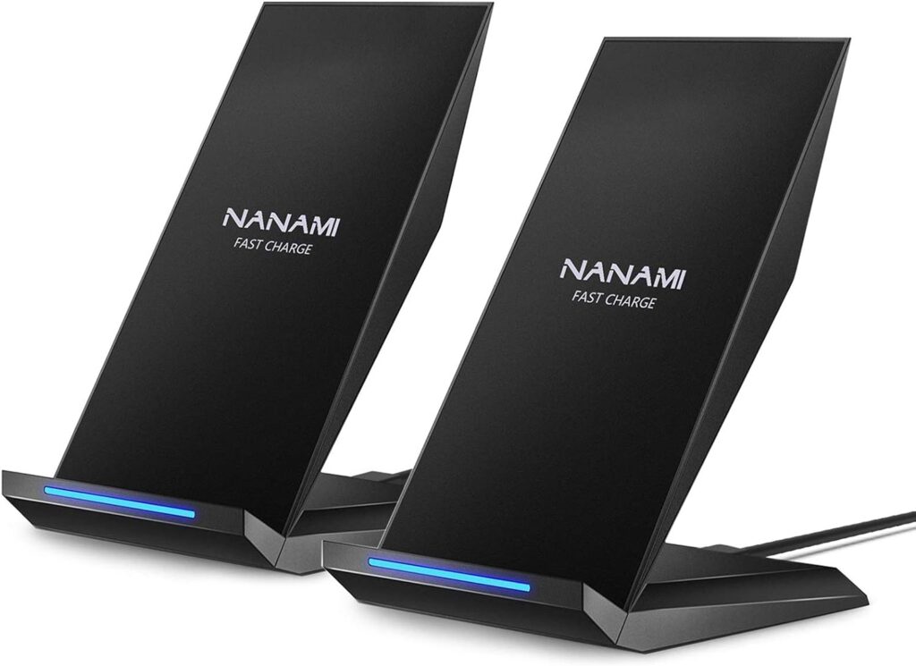 Fast Wireless Charger, [2 Pack] NANAMI Qi Certified Wireless Charging Stand