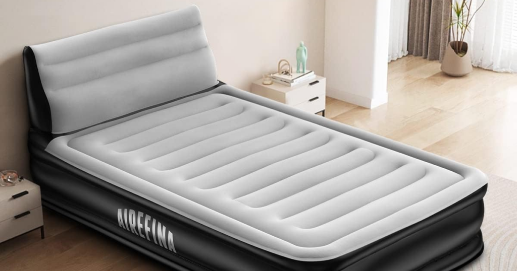 Airefina Air Mattress Full with Built-in Pump and Headboard