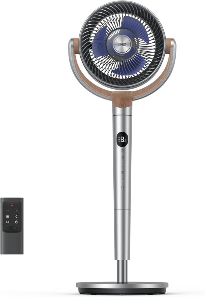 Dreo Standing Fan, 120°+120°Omni-directional Oscillating Fan For Bedroom