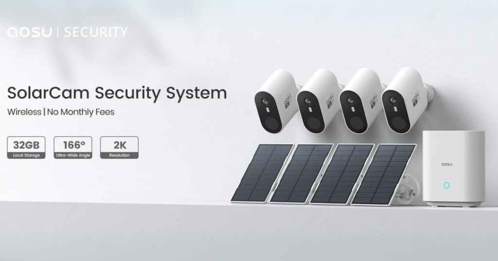 AOSU Solar Security Cameras Wireless Outdoor