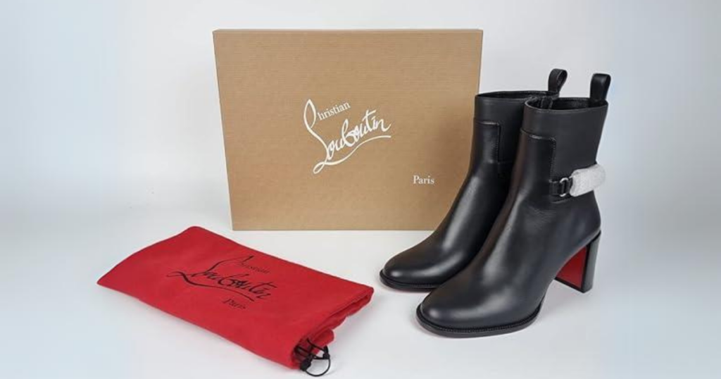 Christian Louboutin Women's Lock 7cm Black Leather Ankle Boots
